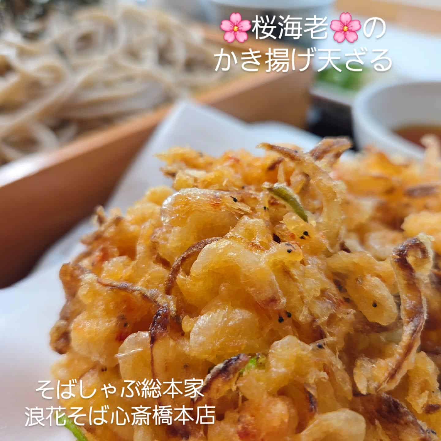【桜海老かき揚げ天ざる】@そばしゃぶ総本家浪花そば心斎橋本店